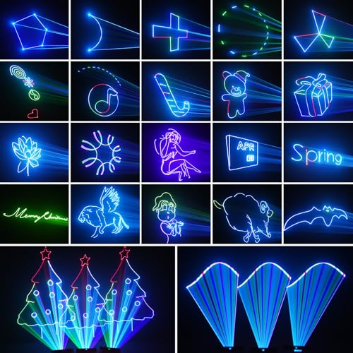 Image of Animation DJ Laser Light,3D Animation Laser Machine with Bluetooth APP,RGB Party Laser Light Show, Built-in 5200mAh Battery for Wedding Party Disco Lights Bar Club Stage DJ Lighting