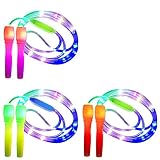 Suszian Leuchtende Springseil Kinder, zufällige Farbe im Dunkeln leuchten Springseil LED-Leuchten Fitness Springseil für Kinder Erwachsene, Lichtshow, Fitness