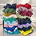 Produktbild 20 Stück Scrunchies Samt Haargummis mit 2 Haarschmuck, Elastische Haar Gummibänder Haarbänder Bobbles Elastischer Bunte Haarschmuck Haarseil Haarband für Mädchen Damen Frauen Pferdeschwanz