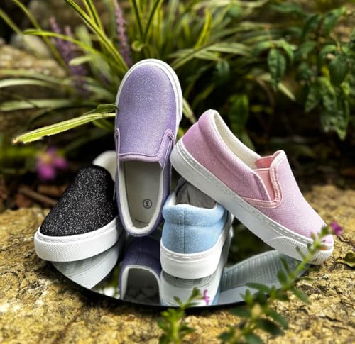 Toandon Toddler Girls Kids Sparkle Slip On Sneakers Loafers Age 2-102