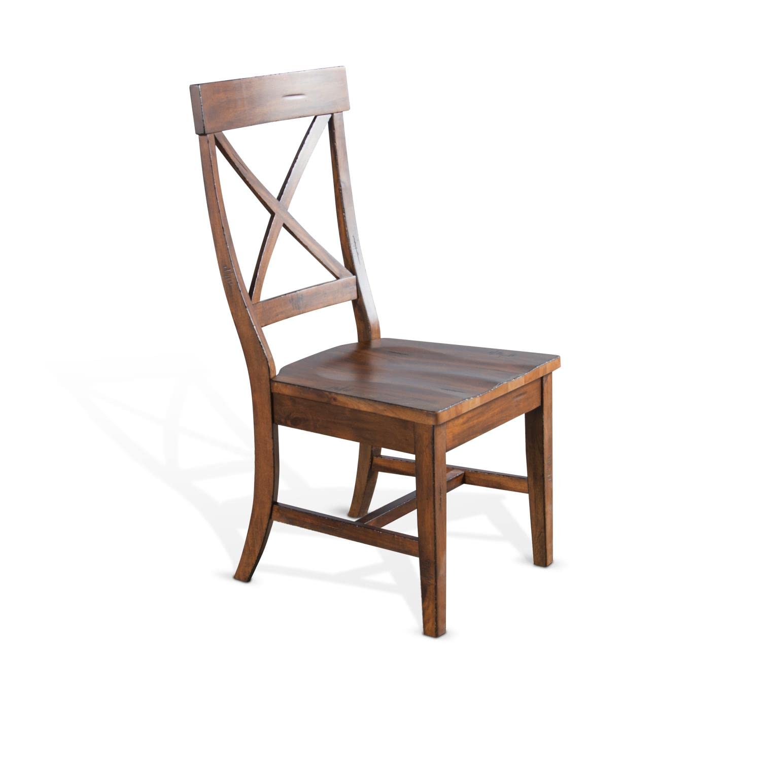 Sunny DesignsTuscany 18" Mahogany Wood Crossback Chair in Medium Brown