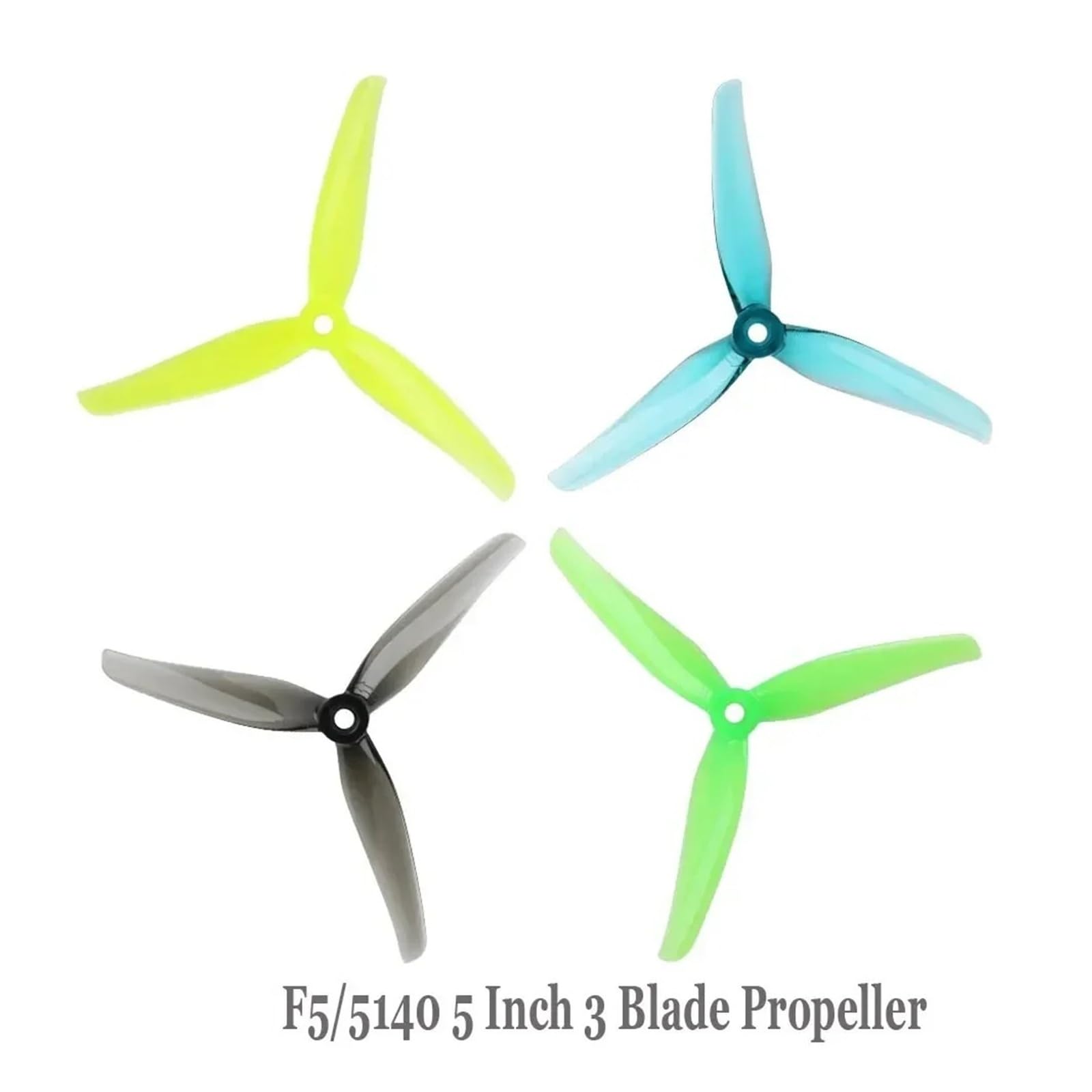5140 Elica FPV Tri-Blade CW CCW da 12,7 cm, 6 paia per drone da corsa da 12,7 cm (6 paia F5 grigio)
