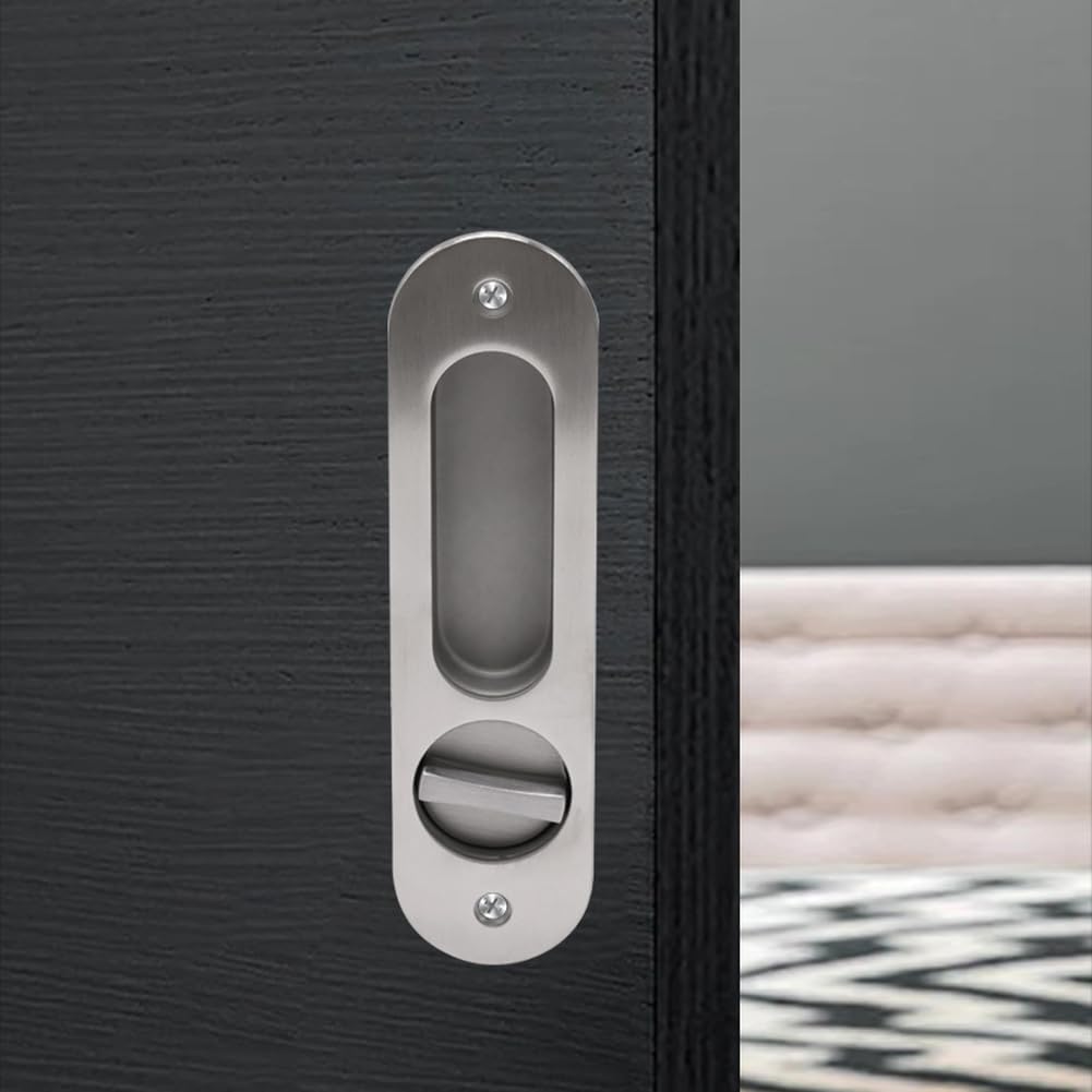 Loquet coulissant KiraKira en acier inoxydable avec gabarit de perçage
