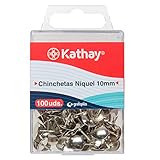 Kathay 86400480. Caja de 100 Chinchetas Niqueladas, 10mm