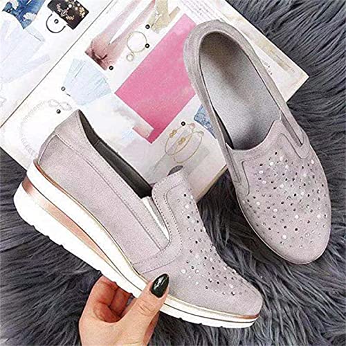 Ladmiple Shoes For Women Sneakers Trendy Lace ups Casual Walking Shoes Summer Fashion Slip On Platform Flats Loafers4