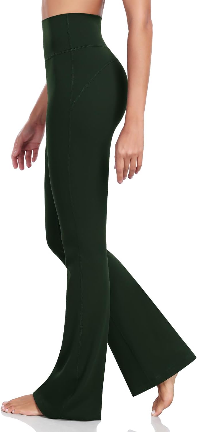 HeyNuts Mellow Flare Leggings 29"/30.5"/32.5"/34.5", High Waisted Tummy Control Wide Leg Bootcut Yoga Pants Lounge Soft - Image 4