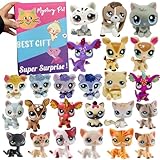 LPS Cat Husky Deer Dragon Beagle Pack Toy, 6Pcs Random Rare Old Kitty Pet Lot Mini Kitten Action Figure Gift for Kids Girls Boys