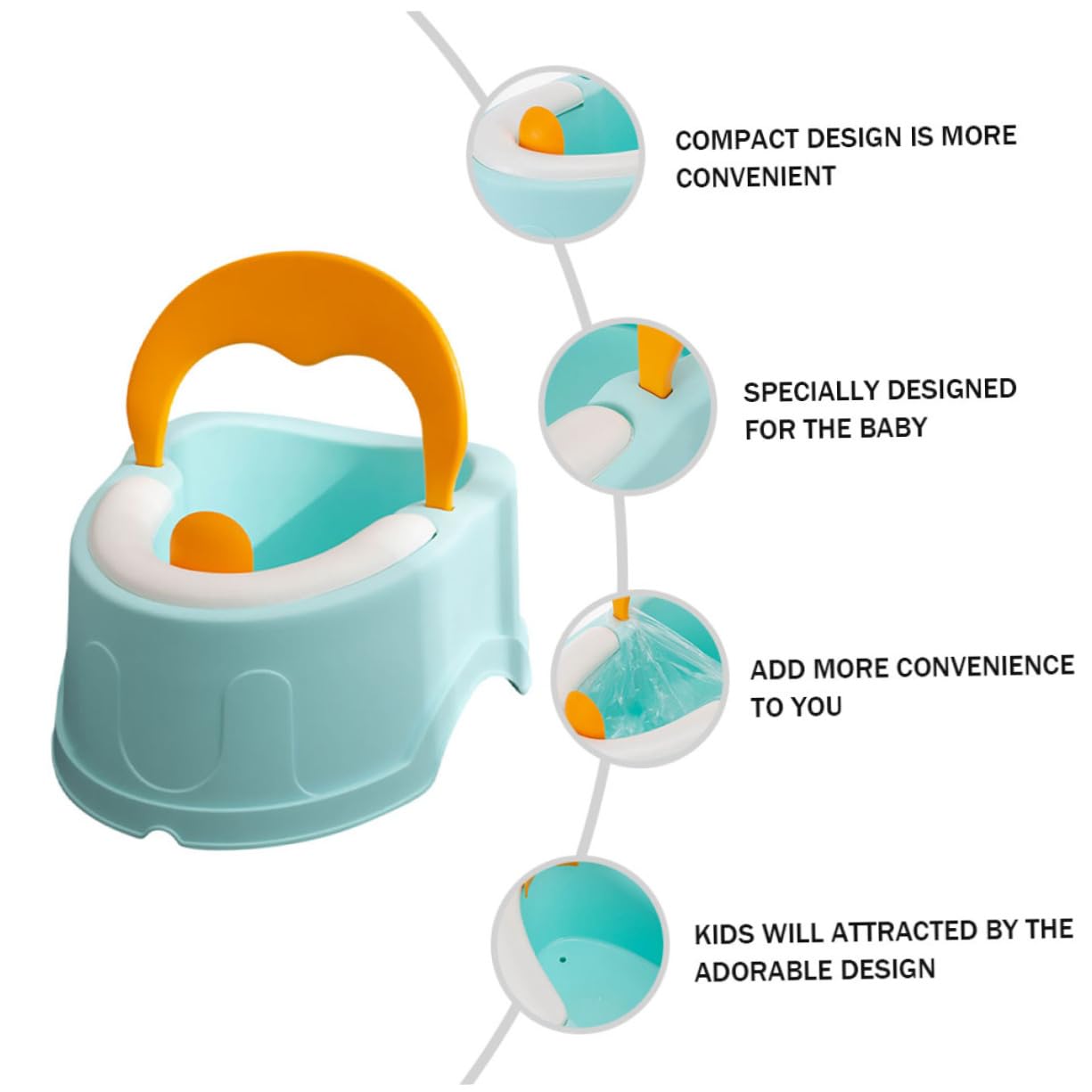 Vaguelly 1pieza Inodoro Infantil Compacto y Duradero Para Niño Niña Asiento Adaptador De Baño Portátil Diseño Atractivo y Práctico Para Uso Casa y Viajes