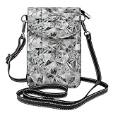 YWPCOIUYB Cristal con textura de diamante estilo cristal,Bolsos pequeños cruzados, monederos para celular para mujer - Cartera para celular de cuero sintético con ranuras para tarjetas de crédito