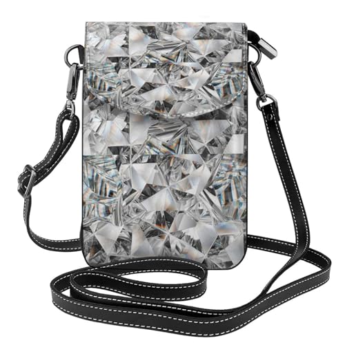 Petit sac bandoulière et porte-téléphone femme en cuir PU avec fentes pour cartes