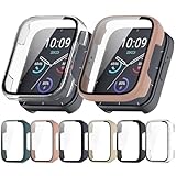 Compatible with SKG V9 Smart Watch Case Cover, Screen Protector with Tempered Glass Film PC Protective Case for SKG V9 Smart Watch (6-Pack)