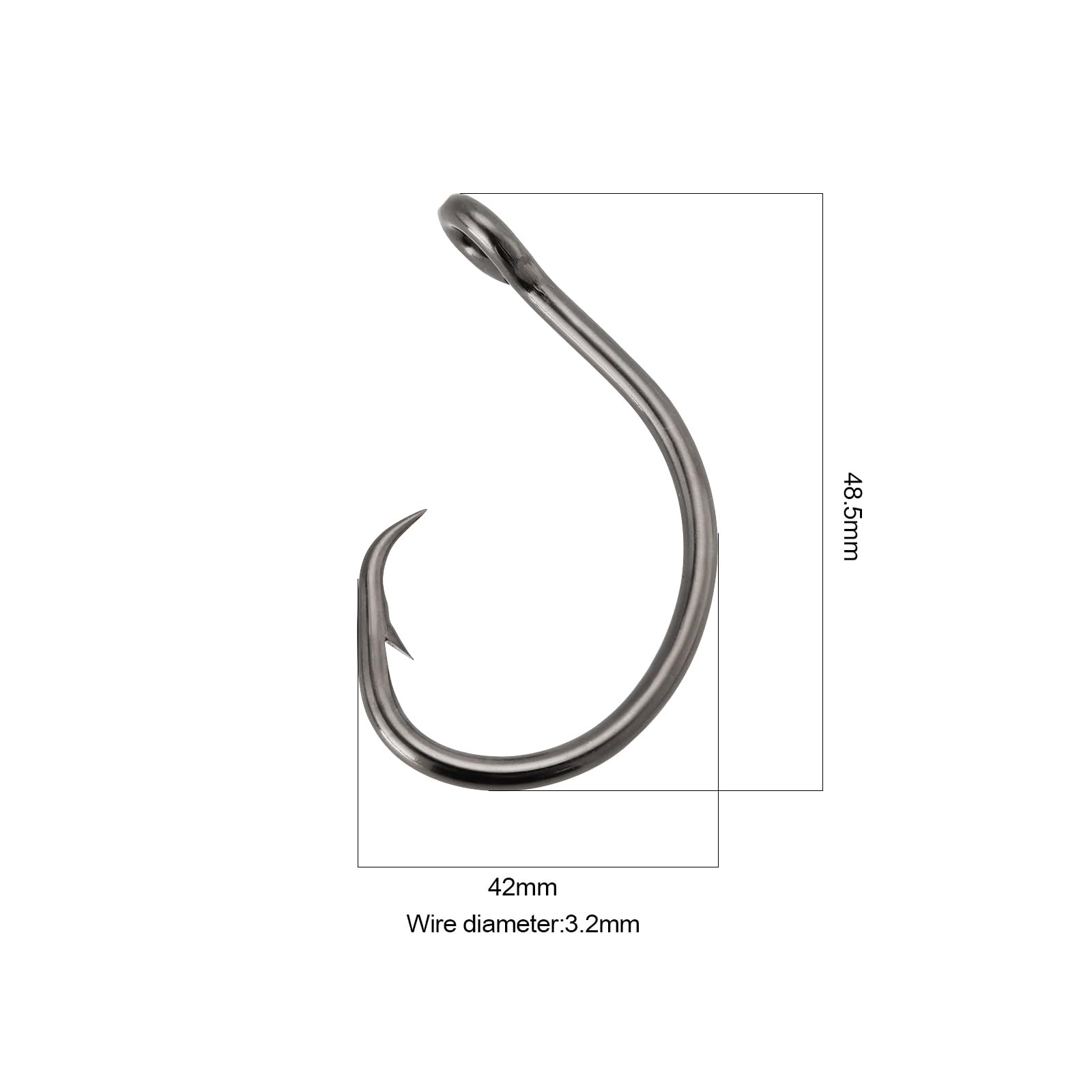 ECSiNG 10Pcs Fishing Hooks 10/0 Circle Hooks Saltwater Fishing Hooks Big Game Hook for Tuna Halibut Bass Cod Black Nickle Coating - Image 4