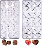 Chocolate Mold,RoadLoo 2 Pcs 21 Grid 3D Plastic Chocolate Mold Transparent Polycarbonate Chocolat...