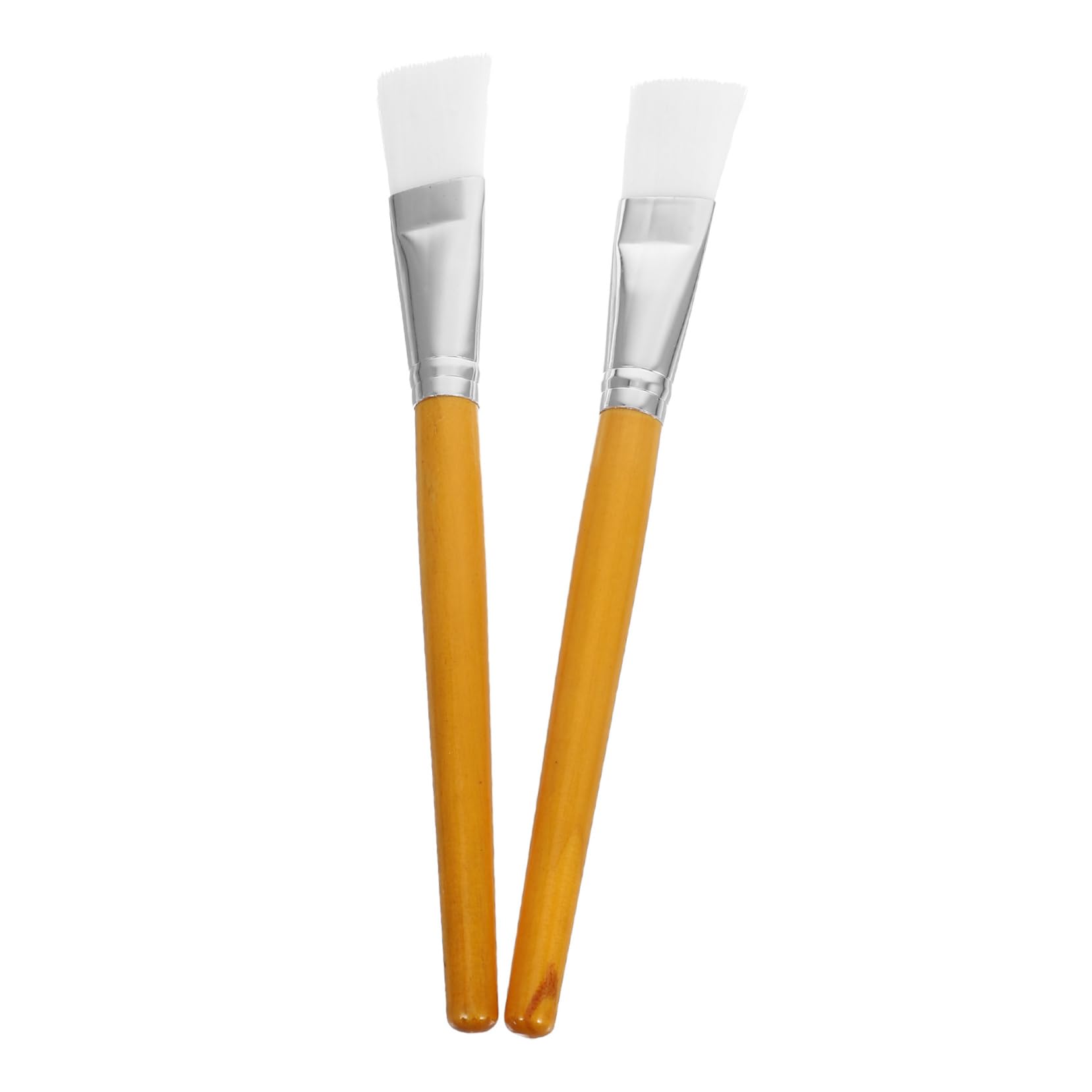 LIFKOME Professional Facial Mask Brush 2pcs Set Face Mask Applicator Wooden Handle Reusable Easy to Clean Random Color