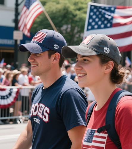 Image of 2-Pack USA Flag Hats for Men Baseball American Flag Hats for Men USA Cap USA Tactical Washed for Women