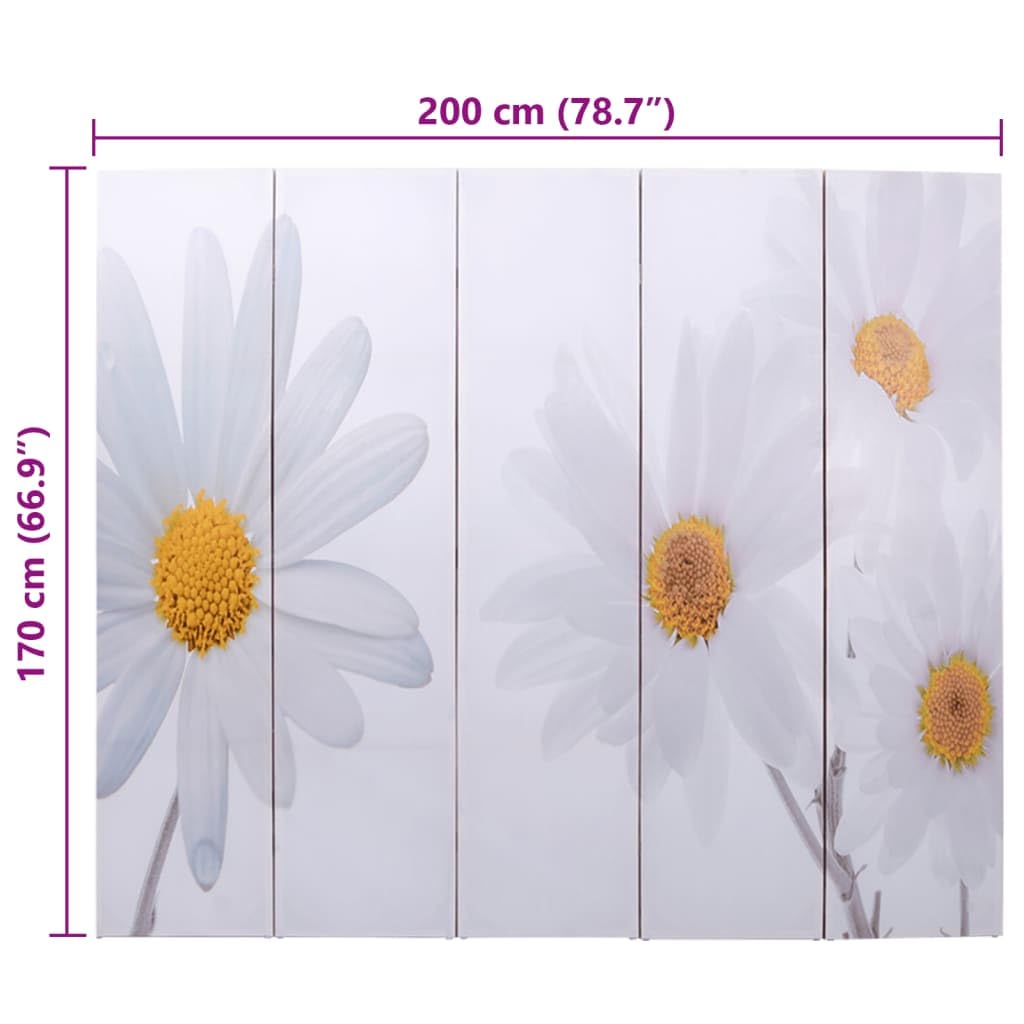 vidaXL Cloison de Séparation Pliable 200x170 cm Bois Paravent Écran Chambre