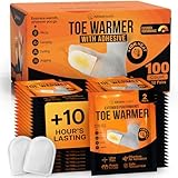 Toe Warmers for Feet – 50 Pairs (100 Warmers) | 10+ Hour Self-Adhesive Feet Warmers, Foot Warmers Bulk, Ultra-Thin Disposable Heat Pads for Shoes & Boots