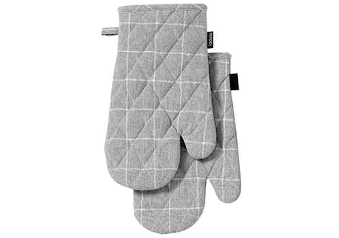 Ladelle Eco Check Lot de 2 maniques Gris