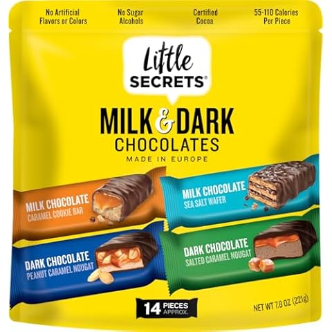 Little Secrets Milk & Dark Chocolate Variety Pack | Asssorted 14 Bars | Made in Europe | Nothing Artificial & No Sugar Alcohols | Sustainable Cocoa | 7.8 Ounce, Pack of 1 Cover