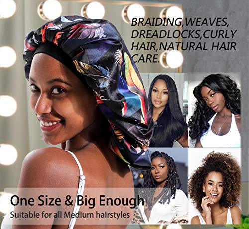 Jarsehera Extra Large Silk Bonnet For Women Double-Layer Satin Sleep Cap For Curly Natural Frizzy Hair thumb #1