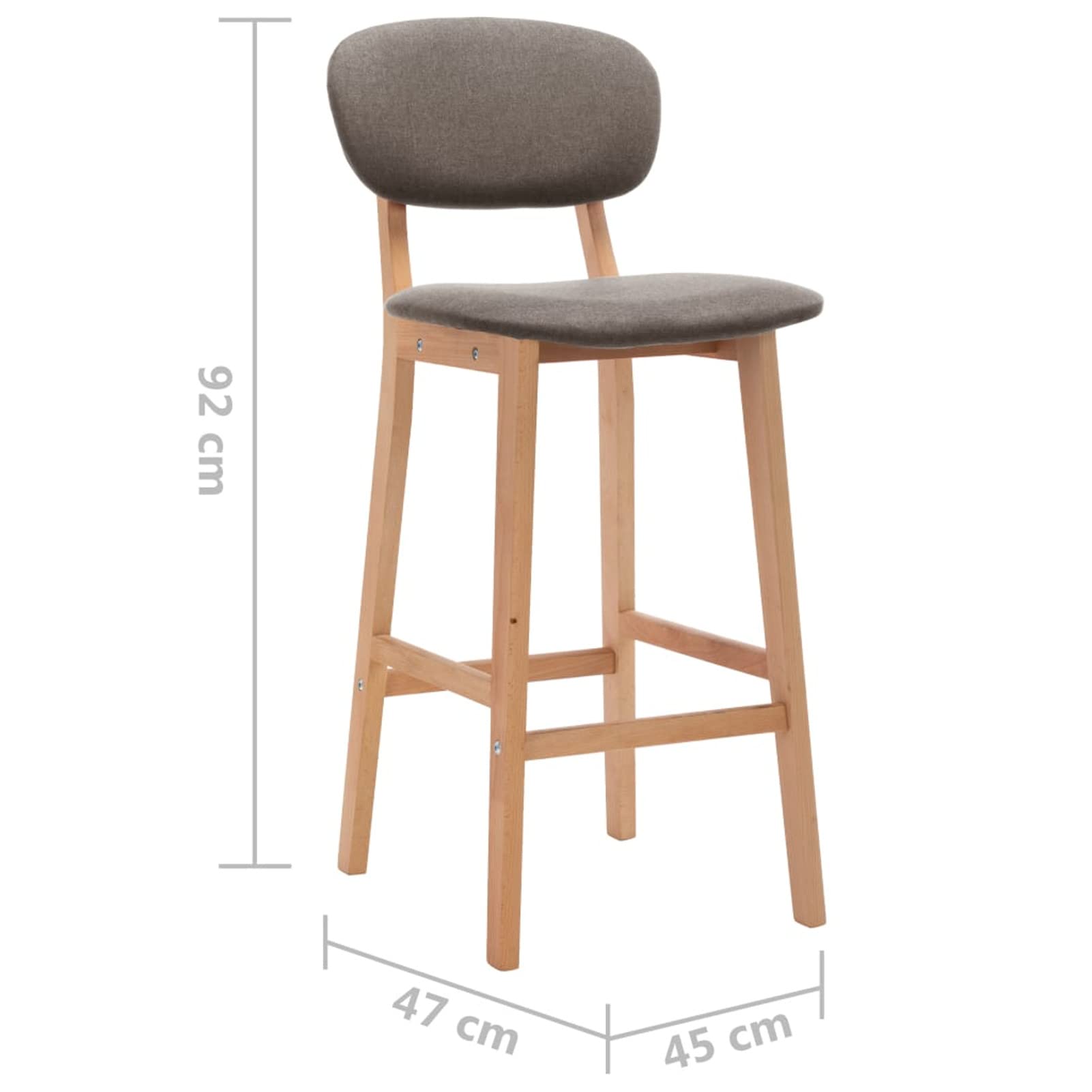 Homgoday Taburetes de bar, 2 unidades, gris topo de tela, silla de oficina, silla de oficina, silla de escritorio para salón dormitorio