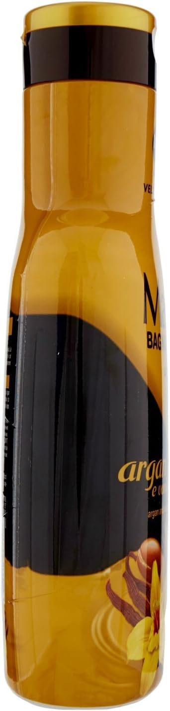 6x Malizia - Bagno Schiuma, Argan e Vaniglia - Bath Foam Bagnoschiuma 1000ml + 1 Confezione di Talco Felce Azzurra in omaggio, Busta da 100g
