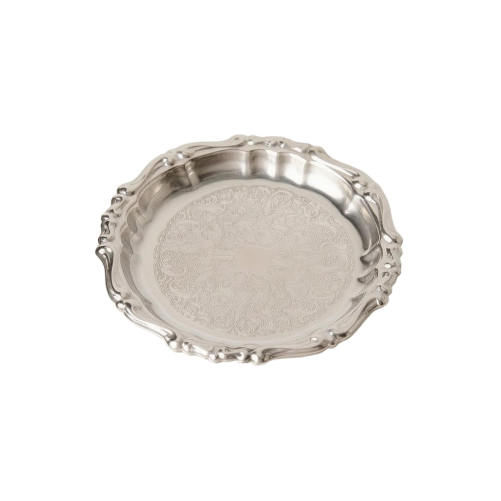 Sottobicchiere in Acciaio Inox Inossidabile Poggiabicchiere Lucido Stoviglie per Collezionisti, 11 Cm, Pizzo Barocco