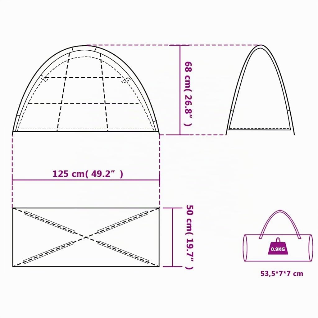vidaXL Tente de Rangement 9 Compartiments Abri Auvent Jardin 185T Taffetas