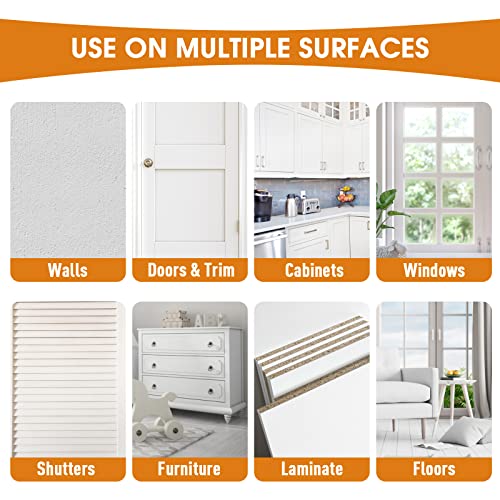 Nadamoo Multi Surface Touch Up Paint White, Interior House Appliance Paint Repair Marker For Wall, Ceiling, Cabinet, Door, Furniture, Windows, Shutter And Trim - 60 Ml / 2 Oz, With 3 Brushes #TOP5