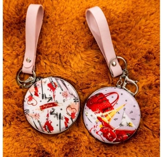 Generic Metal Circle Frame Pocket Mirror (Multicolor)-picture-55