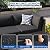 VONZOY Patio Furniture Sets, 7-Piece Outdoor Patio Furniture with Thick Cushions,Coffee Table Outdoor All-Weather Conversation Set Sectional Sofa for Backyard, Poolside, Garden(Black)