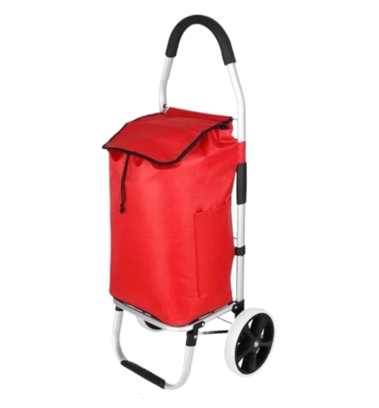 SBZIOJHDR foldable shopping trolley， Shopping Solid with Bag Multifunctional Luggage Cart with Wheel Grocery(Red)