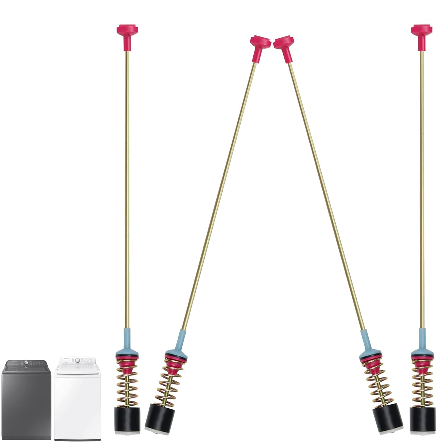 (2025 Upgraded) DC97-05280W Washer Suspension Rods for Samsung Vrt Washing Machine Model WA50R5200AW/US WA50R5400AV/US WA45T3200AW/A4 WA45M7050AW/A4 WA45N3050AW/A4 Washer Replacement Parts,4 Pack