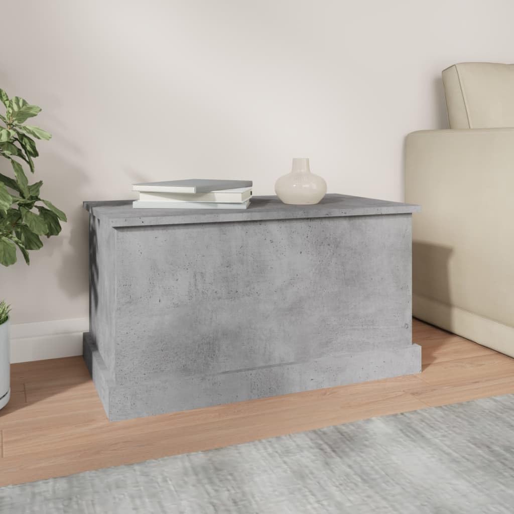 Caja de almacenamiento, caja, gris hormigón, 70 x 40 x 38 cm, material de madera, organizador de almacenamiento, caja de almacenamiento para estantería, ropa, armario