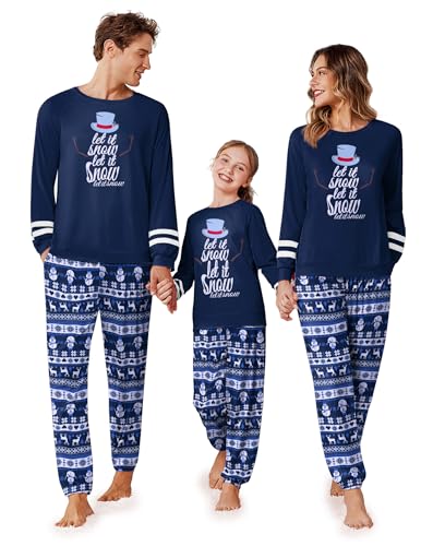 Ekouaer Family Christmas Pajamas Matching Sets Long Sleeve Couple Pjs Holiday Sleepwear Soft...