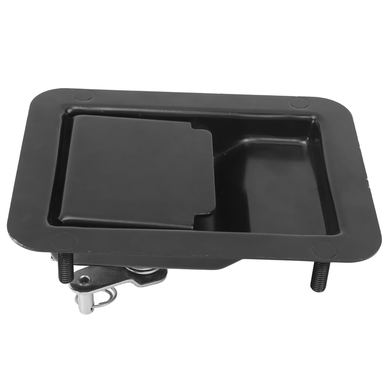 Zatrzask do skrzynki narzędziowej RV 140 x 108 mm Blokada drzwi łopatkowych Kompatybilny z przyczepą kempingową Wbudowany schowek Srebrny (Czarny)