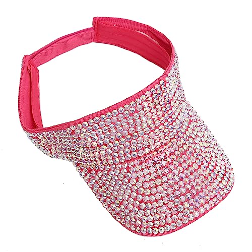 Gorra visera de sol con brillantes y copa vacía para mujer miniatura 2