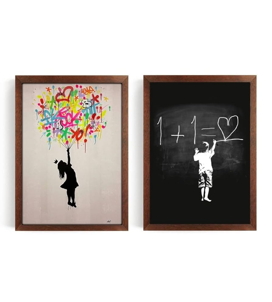 バンクシー Banksy 絵画 油彩 油彩 肉筆 額縁 楽天市場】バンクシー『風船と少女～愛はゴミ箱の中に