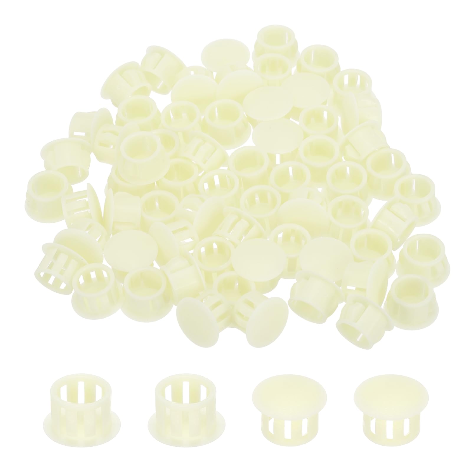 sourcing map 64PCS 13mm(1/2") Cream White Plastic Hole Plugs