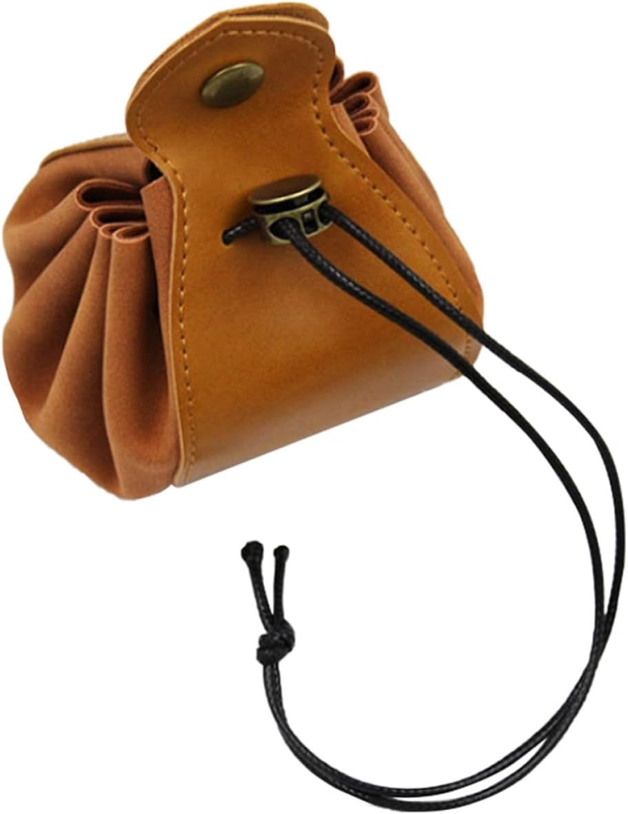 Portable Pu Dice Storage Bag Organizer for Small Items Brown