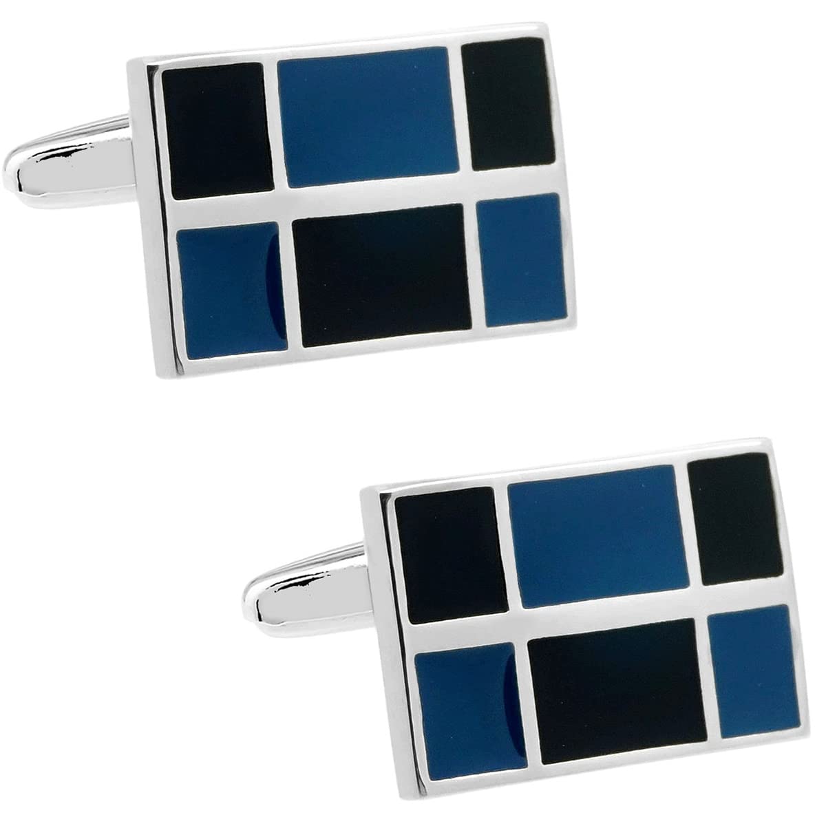 Cuffcuff CufflinksBlue & Black Mosaic Square cufflinks