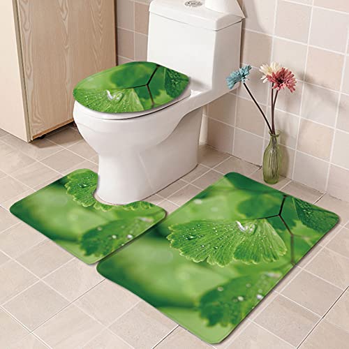Badematten Set 3 teilig,Toilettenmatte Set,3er Badgarnitur Badezimmer Matte Set Dusch Bade Matte Vorleger Teppich 3D…