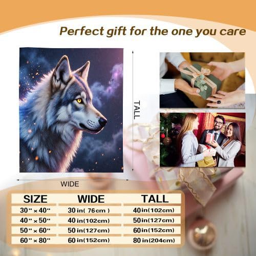 Mantas para Sofas Grandes 220x240 Lobo Gris, Manta Termica Franela Mantilla Felpa para Cama 135/150, Mantitas Polar Suave y Cálida para Perro Mascota Habitacion Dormitorio f765