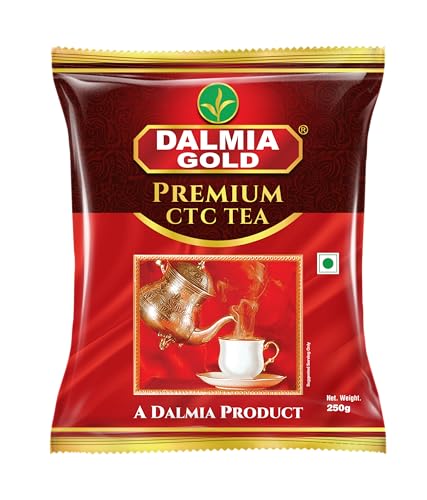 Image of Dalmia Gold Premium CTC Black Tea Granule 250g | Strong & Aromatic Chai | Rich Color & Bold Taste | Assam Tea | Kadak Chai | 100% Vegetarian | Poly Pack (Pack of 4)