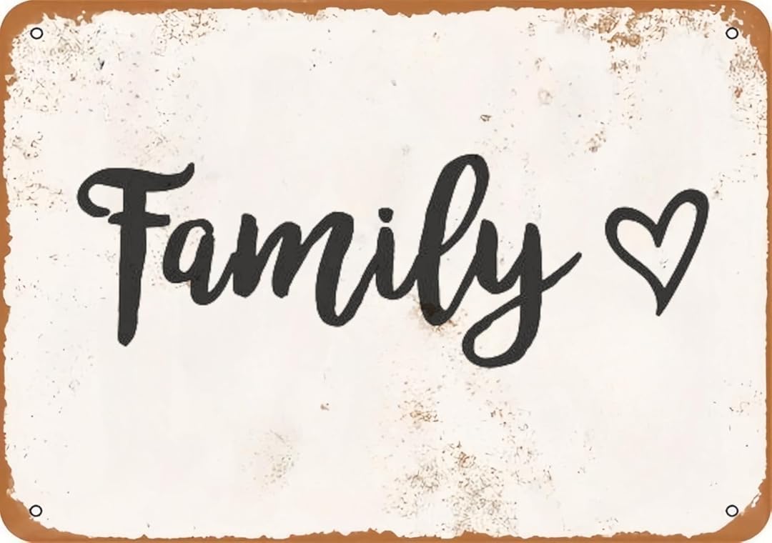 Family Retro Funny Novelty Art Backyard Sign Funny Wall Décor Tin Signs Poster Cafe Plaque 8 x 12 Inch
