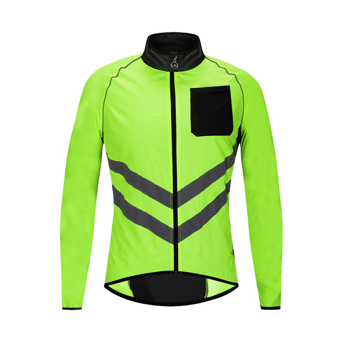 Maillot de Cyclisme pour Homme, imperméable pour vélo de Route, évacuant l'humidité, à Manches Longues, avec Poches, Haut de Cyclisme, Haute visibilité, réfléchissant(Size:L,Color:Green3)
