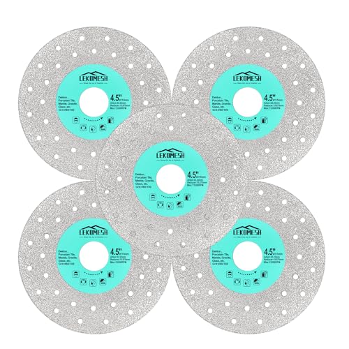 Disco diamante 115 - hojas de corte para vidrio (5 piezas), hojas de corte para granito, muelas de diamante para losas, piedra, azulejos, mármol, granito, hojas de sierra de diamante para vidrio