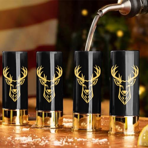 Deer Head Plastic Shot Glasses, Set of 4 with Gift Box, 12GA Stag Hunting Gifts - Image 2