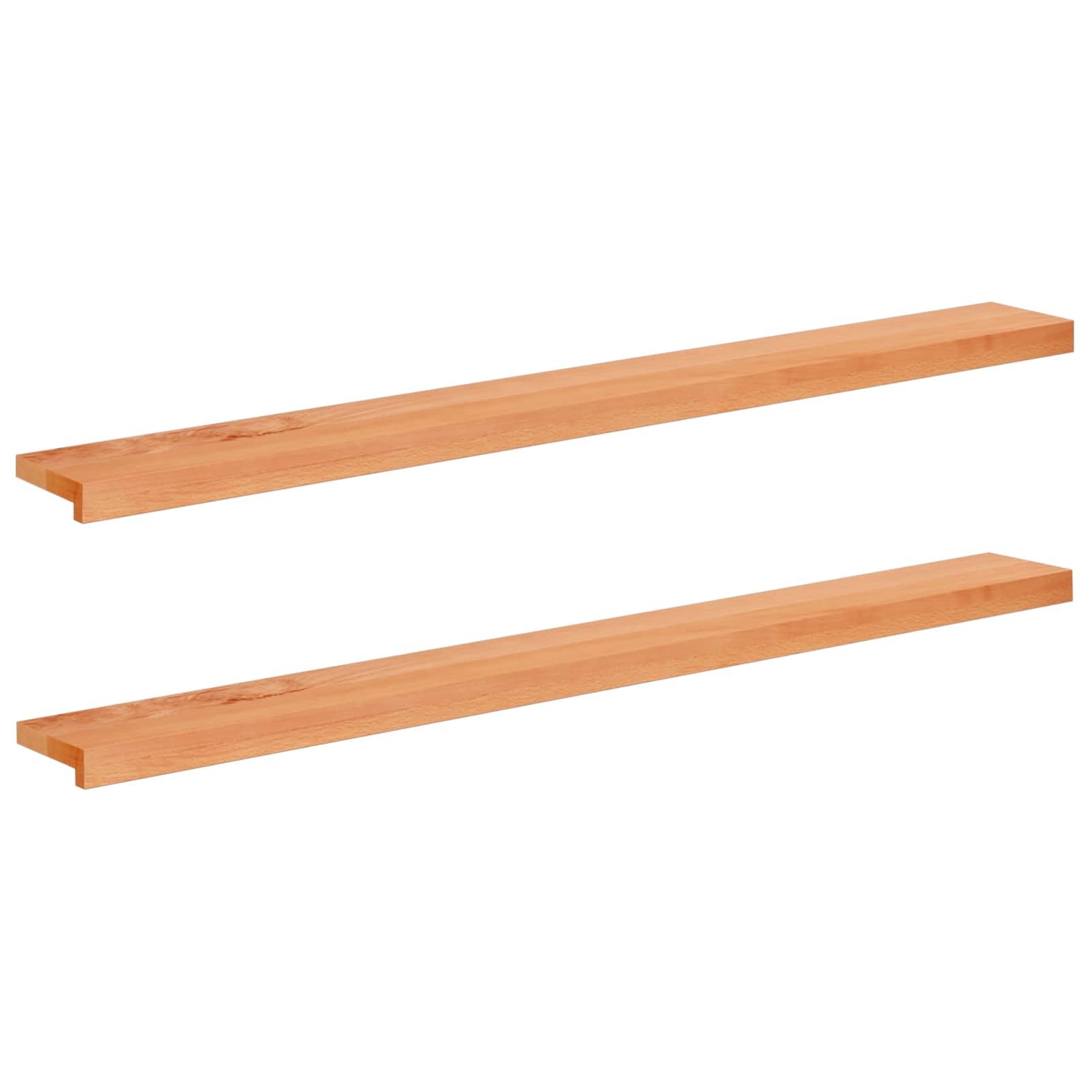 2 Stk. Fensterbänke 140 x 20 x 2 cm Massivholz Buche, zusätzliche Ablagefläche für Pflanzen und Deko for Fensterbank