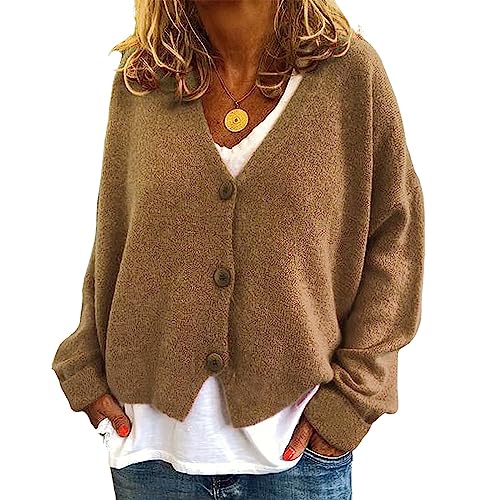 Image of ebossy Women's Vintage Preppy Cable Knit Cardigan Sweather Casual Plain Artistic Aesthetic Oversized Crop Jacket Top